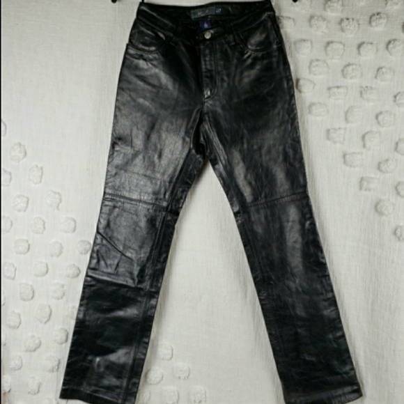 GAP Pants - Vintage GAP Black Boot Cut Leather Pants size 0